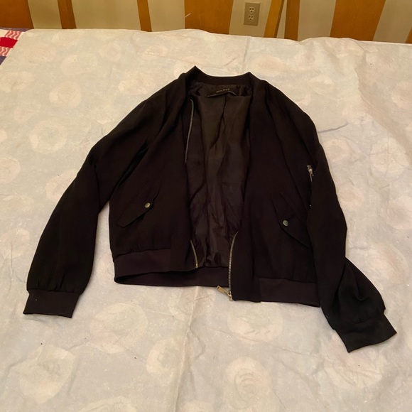 Zara Black Bomber Jacket - Picture 2 of 4